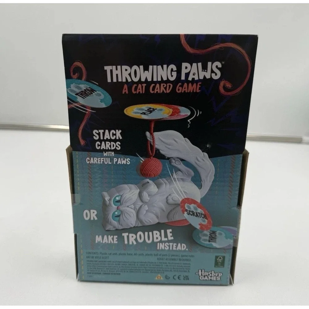 Hasbro Gaming Throwing Paws: A Cat Card Game Fun Skill and Action Card Games f